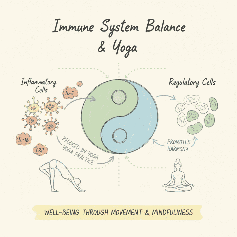 The Ultimate Science of Yoga Healing Body and Mind: Embrace Vitality & Inner Peace 4 a graphic showing yoga healing body by reduction in inflammatory cytokines