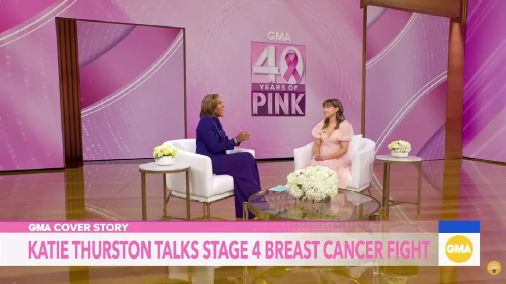 Former Bachelorette Katie Thurston shares positive stage 4 breast cancer update on GMA: tumor shrinking after six months. Her urgent message for women under 40.